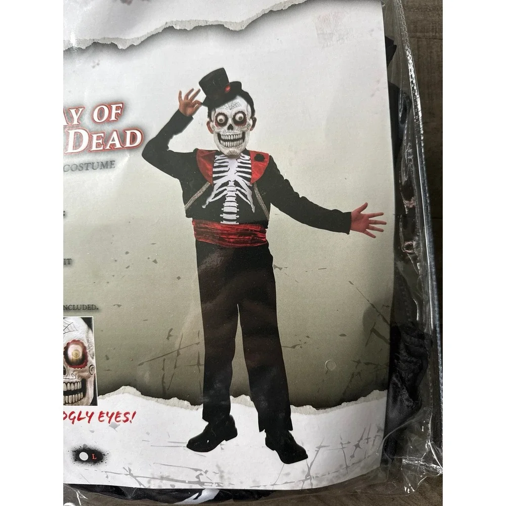 NWT Seasonal Xisions International Day Of‎ the Dead Child Costume Size Medium
